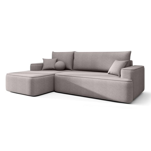 Szary narożnik rozkładany z pojemnikiem F2-M09 ze sklepu Edinos.pl w kategorii Narożniki - zdjęcie 187552748