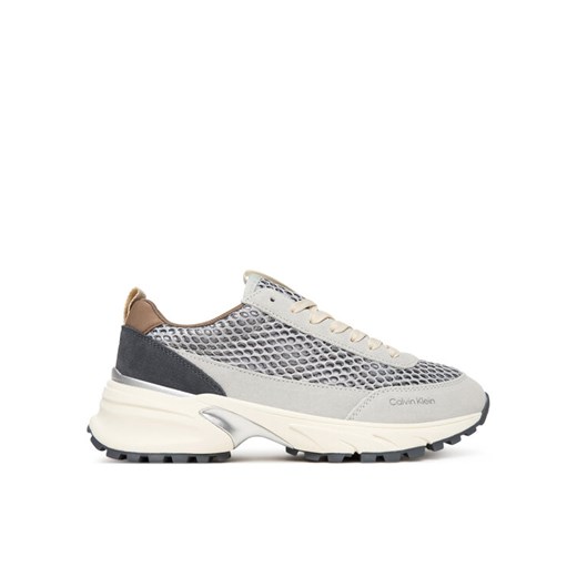 Calvin Klein Sneakersy Hike Runner Lace Up Techmix YW0YW02030 Beżowy ze sklepu MODIVO w kategorii Buty sportowe damskie - zdjęcie 187553789