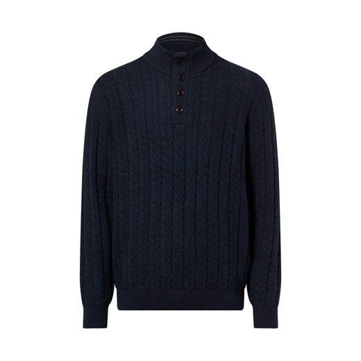 Fynch-Hatton Sweter z zawartością wełny Mężczyźni Bawełna czarny jednolity ze sklepu vangraaf w kategorii Swetry męskie - zdjęcie 187554319