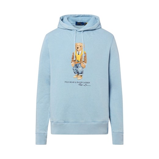 Polo Ralph Lauren Męski sweter z kapturem Mężczyźni Bawełna jasnoniebieski nadruk ze sklepu vangraaf w kategorii Bluzy męskie - zdjęcie 187554325