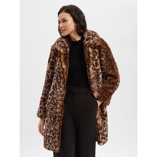 Nümph Damska kurtka ze sztucznego futra - NULulla Kobiety beżowy wzorzysty ze sklepu vangraaf w kategorii Kurtki damskie - zdjęcie 187554339