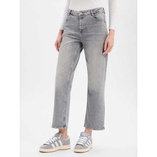 Opus Dżinsy - Miva Align Kobiety jasny szary jednolity ze sklepu vangraaf w kategorii Jeansy damskie - zdjęcie 187554367