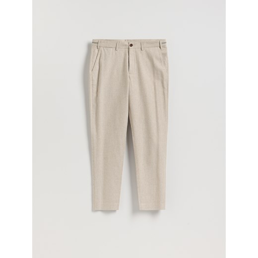 Reserved - Spodnie chino slim fit - beżowy ze sklepu Reserved w kategorii Spodnie męskie - zdjęcie 187554835