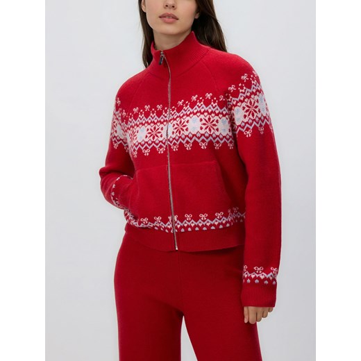 Reserved - Sweter z zapięciem na zamek - czerwony ze sklepu Reserved w kategorii Swetry damskie - zdjęcie 187554928