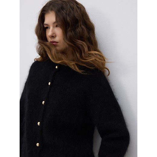 Reserved - Kardigan z moherem - czarny ze sklepu Reserved w kategorii Swetry damskie - zdjęcie 187555086