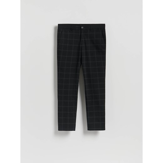 Reserved - Spodnie chino slim w kratę - czarny ze sklepu Reserved w kategorii Spodnie męskie - zdjęcie 187555115