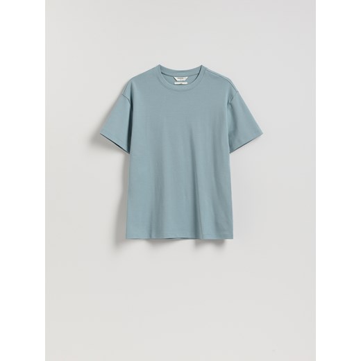 Reserved - Bawełniany t-shirt boxy - jasnoszary Reserved XL Reserved