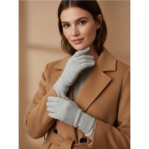 Sinsay - Rękawiczki z domieszką wełny - szary ze sklepu Sinsay w kategorii Rękawiczki damskie - zdjęcie 187555679
