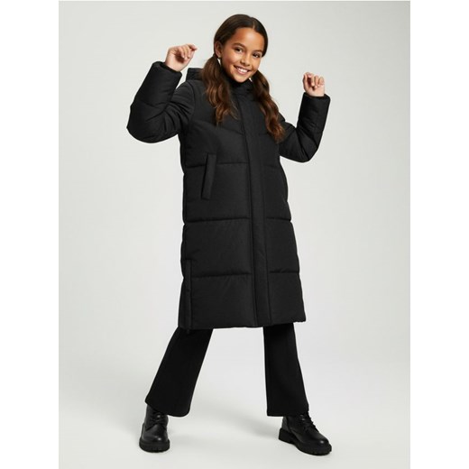 Sinsay - Płaszcz z odpinanymi rękawami - czarny ze sklepu Sinsay w kategorii Płaszcze dziewczęce - zdjęcie 187555729