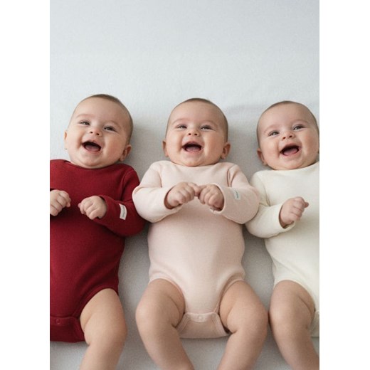Sinsay - Body 3 pack - kremowy ze sklepu Sinsay w kategorii Body niemowlęce - zdjęcie 187555778