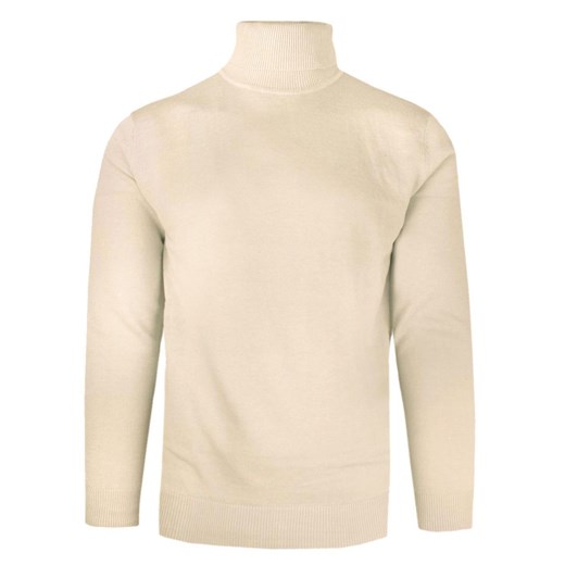 Elegancki Golf Męski - Brave Soul - Kremowy (Śmietankowy) SWBRSAW25HUMEoatmeal ze sklepu JegoSzafa.pl w kategorii Swetry męskie - zdjęcie 187556107