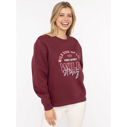 Zwillingsherz Bluza &quot;Wild Side&quot; w kolorze bordowym ze sklepu Limango Polska w kategorii Bluzy damskie - zdjęcie 187556238