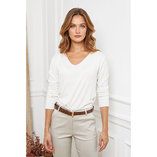 Joséfine Wełniany sweter &quot;Abi&quot; w kolorze białym ze sklepu Limango Polska w kategorii Swetry damskie - zdjęcie 187556328
