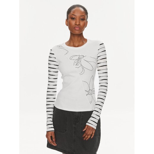 Desigual Bluzka Boston 24SWTK70 Biały Slim Fit ze sklepu MODIVO w kategorii Bluzki damskie - zdjęcie 187556875