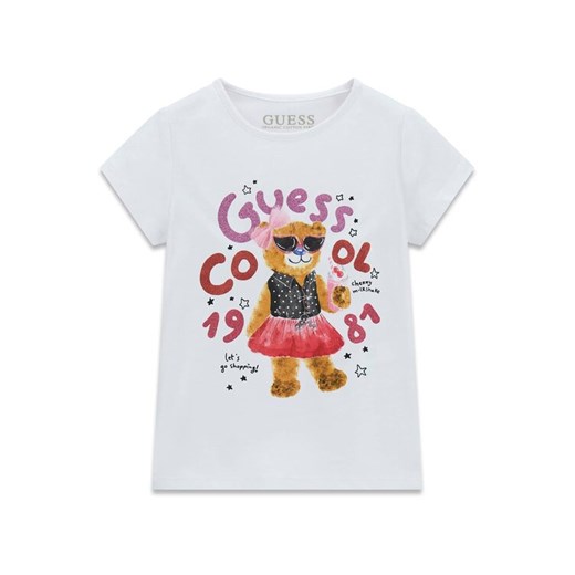 Guess Kids Top 180204 Biały Classic Fit ze sklepu MODIVO w kategorii Bluzki dziewczęce - zdjęcie 187556898