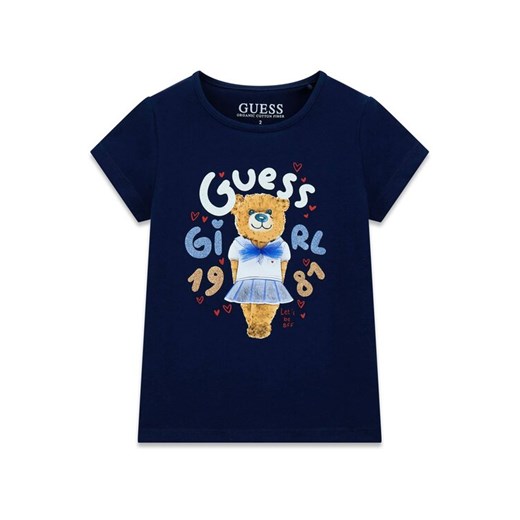 Guess Kids Top 180204 Niebieski Classic Fit ze sklepu MODIVO w kategorii T-shirty chłopięce - zdjęcie 187556899