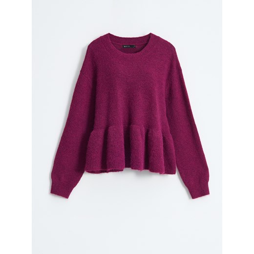 Mohito - Burgundowy sweter z dodatkiem wełny - fioletowy Mohito M Mohito