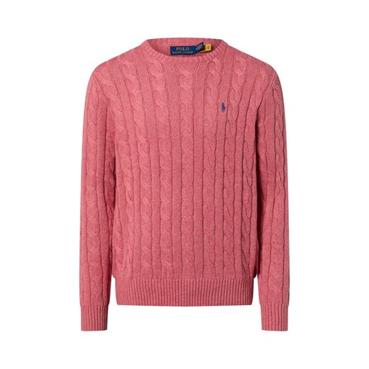 Polo Ralph Lauren Męski sweter z dzianiny Mężczyźni Bawełna drzewo różane jednolity ze sklepu vangraaf w kategorii Swetry męskie - zdjęcie 187557438