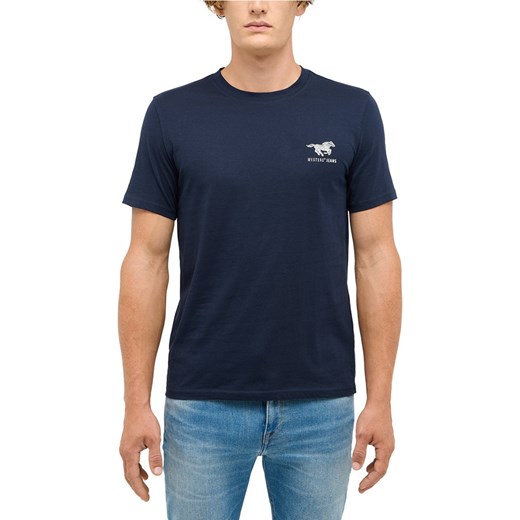 Mustang Koszulka męska - Austin Mężczyźni Bawełna granatowy nadruk ze sklepu vangraaf w kategorii T-shirty męskie - zdjęcie 187557457
