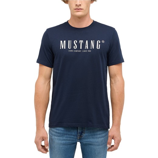 Mustang Koszulka męska - Austin Mężczyźni Bawełna granatowy nadruk ze sklepu vangraaf w kategorii T-shirty męskie - zdjęcie 187557459