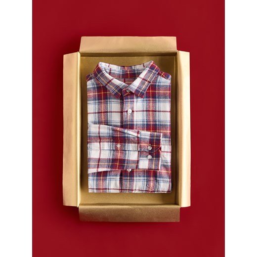Reserved - Koszula regular fit w kratę - czerwony ze sklepu Reserved w kategorii Koszule męskie - zdjęcie 187557636