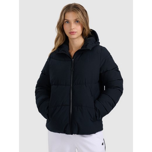 Damska kurtka puchowa 4F 4FRAW25TDJAF0798 - czarna ze sklepu Sportstylestory.com w kategorii Kurtki damskie - zdjęcie 187558159