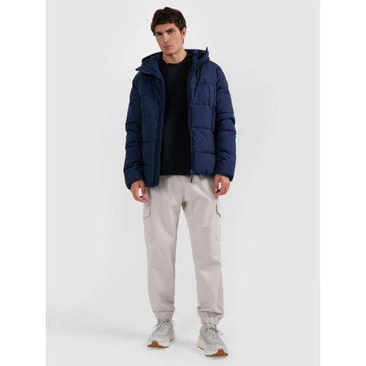 Męska kurtka puchowa 4F 4FRAW25TDJAM0794 - granatowa ze sklepu Sportstylestory.com w kategorii Kurtki męskie - zdjęcie 187558208