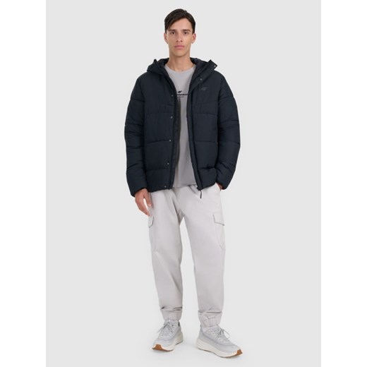 Męska kurtka puchowa 4F 4FRAW25TDJAM0795 - czarna ze sklepu Sportstylestory.com w kategorii Kurtki męskie - zdjęcie 187558218