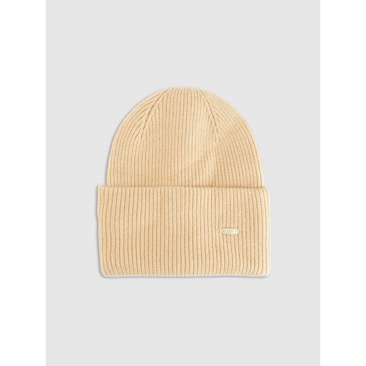 Czapka beanie uniseks 4F 4FRAW25ACAPU0721 - beżowa ze sklepu Sportstylestory.com w kategorii Czapki zimowe męskie - zdjęcie 187558246