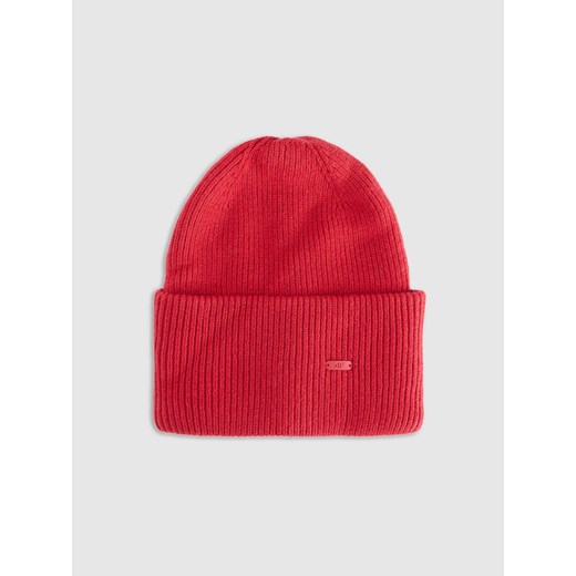 Czapka beanie uniseks 4F 4FRAW25ACAPU0721 - czerwona ze sklepu Sportstylestory.com w kategorii Czapki zimowe damskie - zdjęcie 187558248