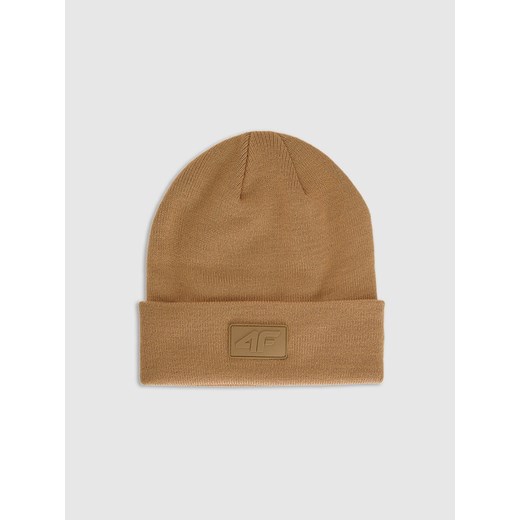 Czapka beanie uniseks 4F 4FRAW25ACAPU0809 - brązowa ze sklepu Sportstylestory.com w kategorii Czapki zimowe męskie - zdjęcie 187558267