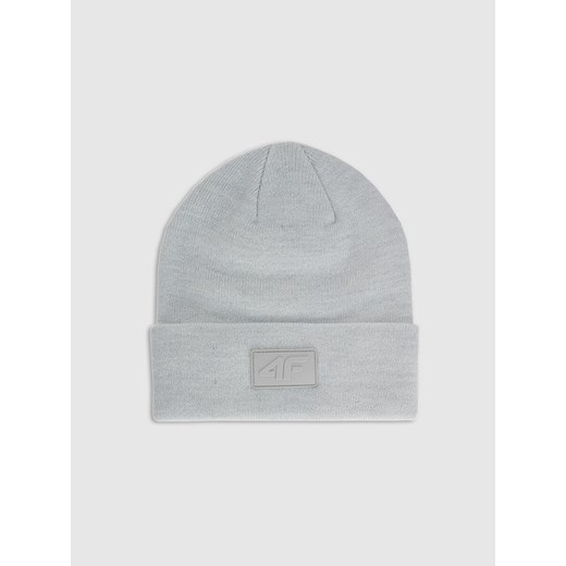 Czapka beanie uniseks 4F 4FRAW25ACAPU0809 - szara ze sklepu Sportstylestory.com w kategorii Czapki zimowe męskie - zdjęcie 187558288