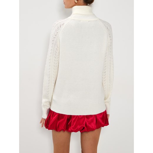 Sinsay - Golf z ozdobnymi rękawami - biały Sinsay M Sinsay