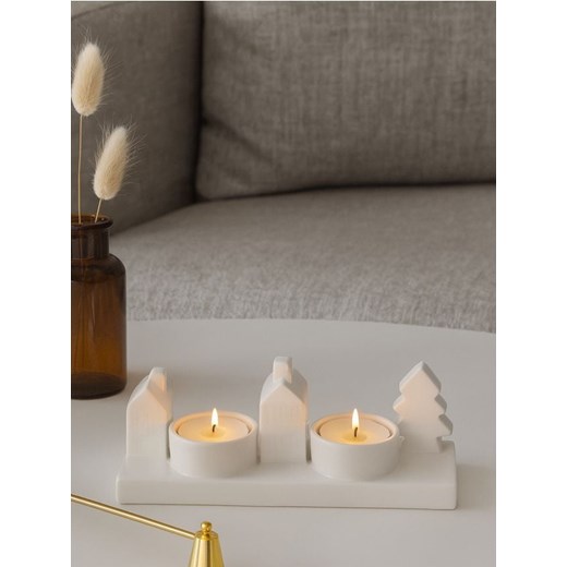 Sinsay - Świecznik ceramiczny - biały ze sklepu Sinsay w kategorii Dekoracje bożonarodzeniowe - zdjęcie 187559298