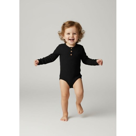 Sinsay - Bawełniane body z ozdobnymi guzikami - czarny ze sklepu Sinsay w kategorii Body niemowlęce - zdjęcie 187559308