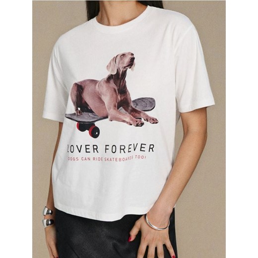 Sinsay - Koszulka z krótkim rękawem - kremowy ze sklepu Sinsay w kategorii Bluzki damskie - zdjęcie 187559309