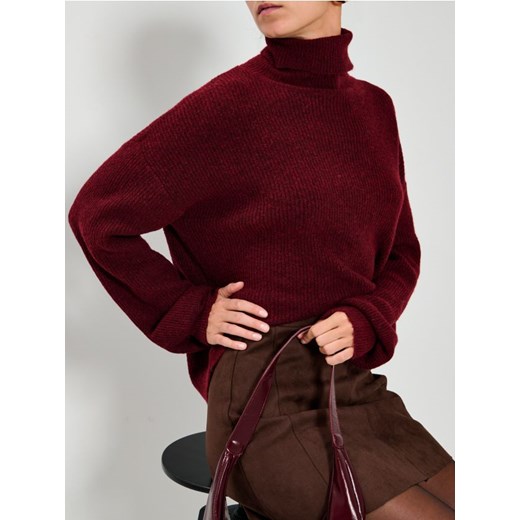 Sinsay - Melanżowy golf - bordowy ze sklepu Sinsay w kategorii Swetry damskie - zdjęcie 187559316