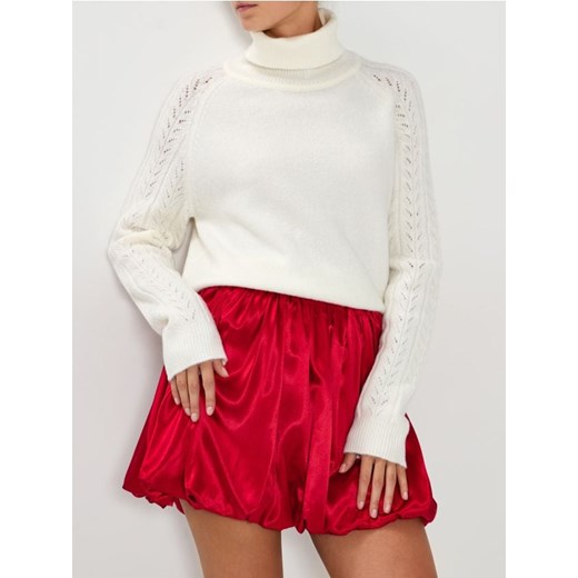 Sinsay - Golf z ozdobnymi rękawami - biały Sinsay M Sinsay