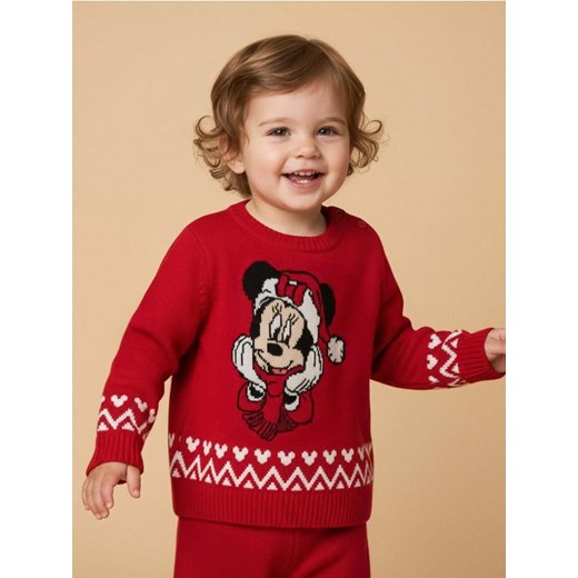 Sinsay - Sweter z nadrukiem Minnie Mouse - czerwony ze sklepu Sinsay w kategorii Bluzy i swetry - zdjęcie 187559338