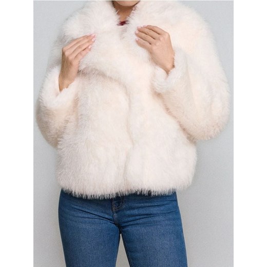 Sinsay - Sztuczne futro - kremowy ze sklepu Sinsay w kategorii Futra damskie - zdjęcie 187559348