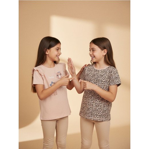 Sinsay - Koszulki z krótkim rękawem 2 pack - wielobarwny ze sklepu Sinsay w kategorii Bluzki dziewczęce - zdjęcie 187559369