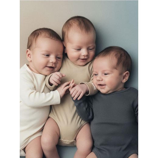 Sinsay - Bawełniane body 3 pack - kremowy ze sklepu Sinsay w kategorii Body niemowlęce - zdjęcie 187559457