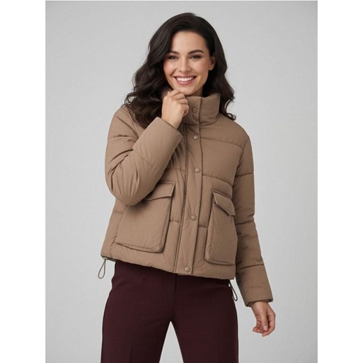 Sinsay - Pikowana kurtka puffer - beżowy ze sklepu Sinsay w kategorii Kurtki damskie - zdjęcie 187559505