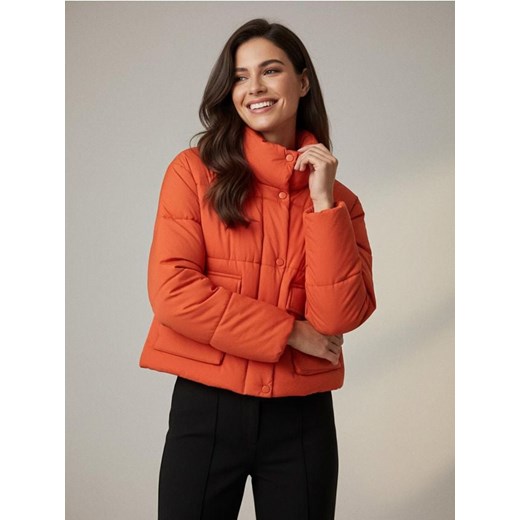 Sinsay - Pikowana kurtka puffer - pomarańczowy ze sklepu Sinsay w kategorii Kurtki damskie - zdjęcie 187559506
