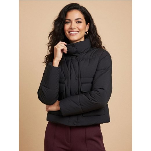 Sinsay - Pikowana kurtka puffer - czarny ze sklepu Sinsay w kategorii Kurtki damskie - zdjęcie 187559508
