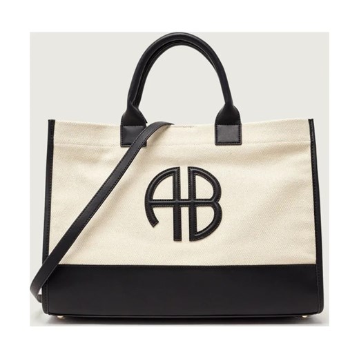 Anine Bing Shopperka MEDIUM LARA | z dodatkiem skóry ze sklepu Gomez Fashion Store w kategorii Torby Shopper bag - zdjęcie 187559665