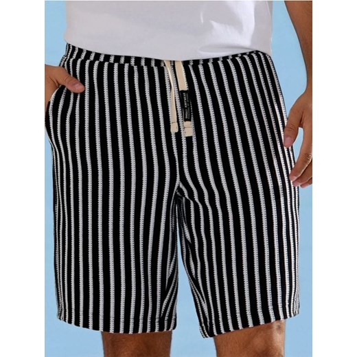 Sinsay - Dzianinowe szorty w paski - czarny ze sklepu Sinsay w kategorii Spodenki męskie - zdjęcie 187561657