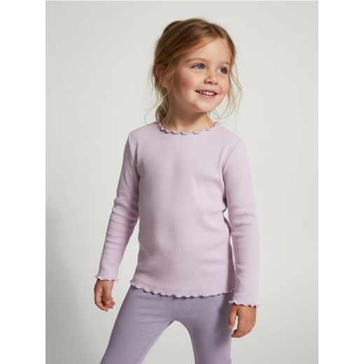 Sinsay - Prążkowana bluzka - fioletowy ze sklepu Sinsay w kategorii Bluzki dziewczęce - zdjęcie 187561666