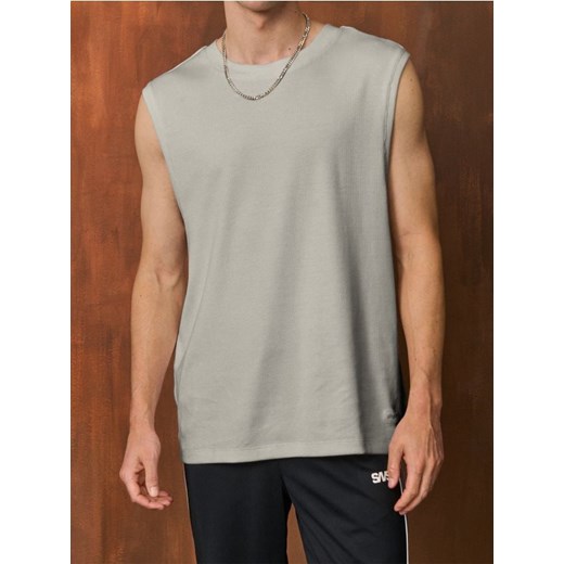 Sinsay - Koszulka bez rękawów - szary ze sklepu Sinsay w kategorii T-shirty męskie - zdjęcie 187561675
