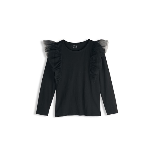 GATE Bawełniany top z tiulowymi falbanami 5Y ze sklepu gateshop w kategorii Bluzki dziewczęce - zdjęcie 187561785
